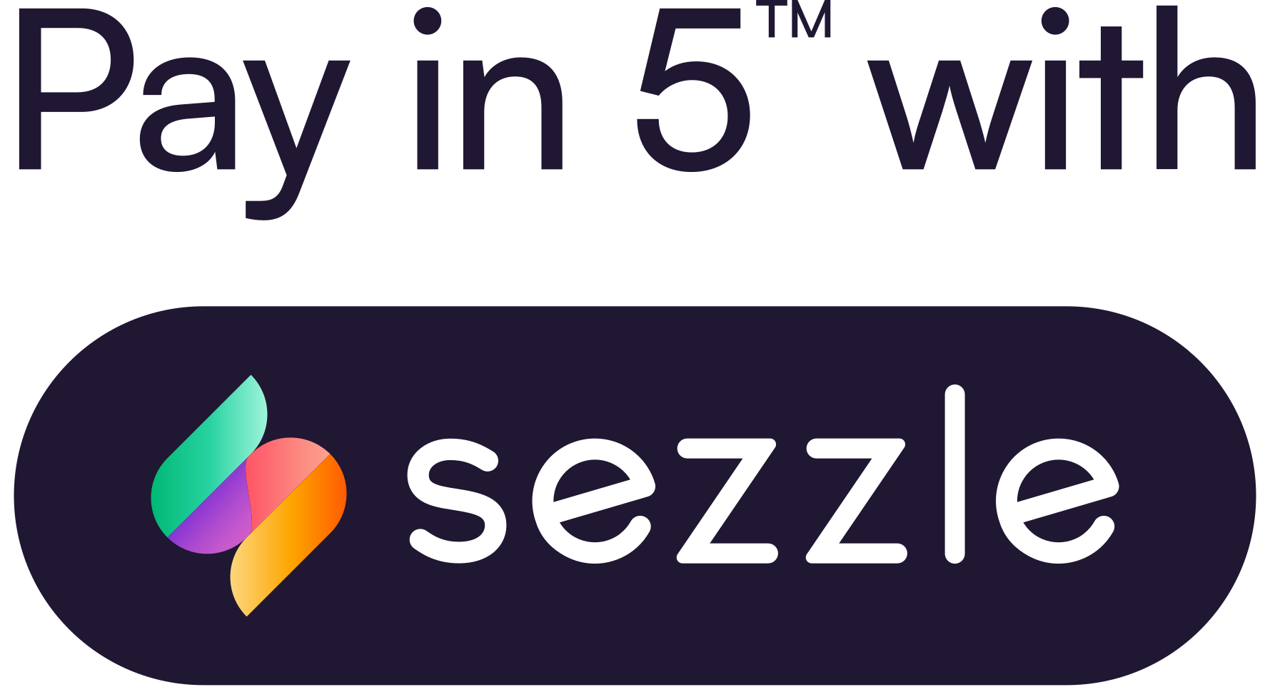 Pay in 5 dark vertical badge