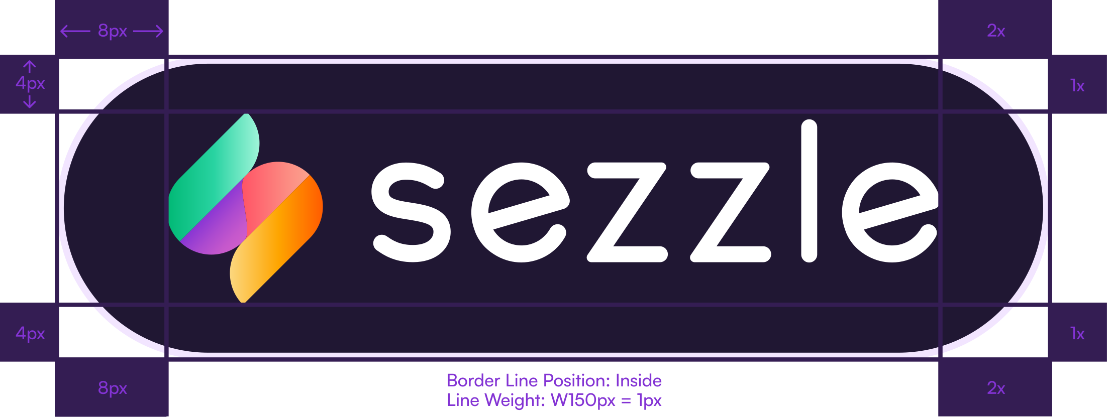 Sezzle Badge clear space diagram