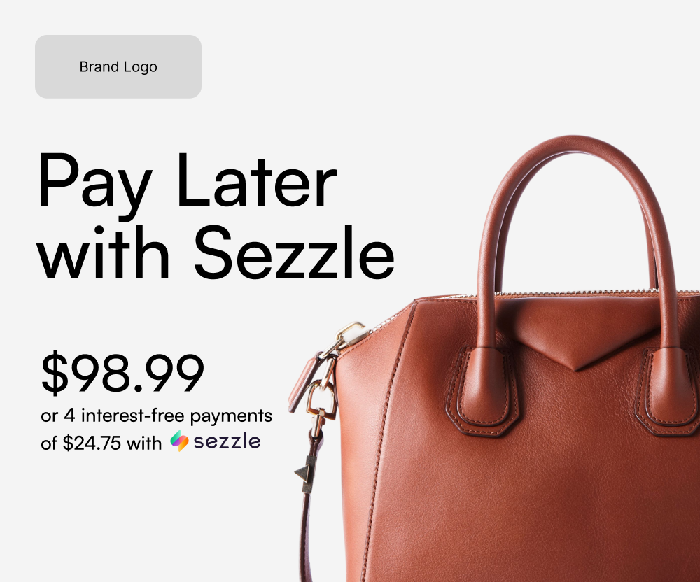 Example of advertising a static price with the Sezzle widget