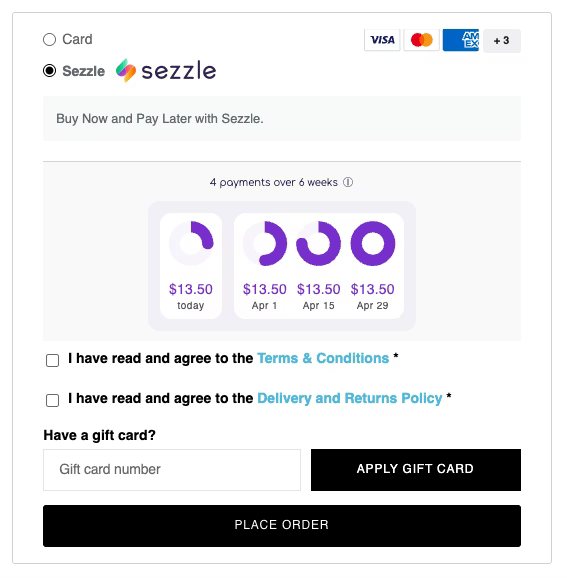 Checkout Installments Widget preview